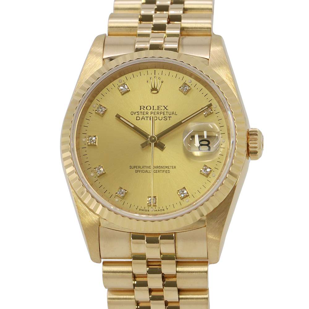 ROLEX Datejust W36mm 18K Yellow Gold Champagne Gold/10PD Dial16238G