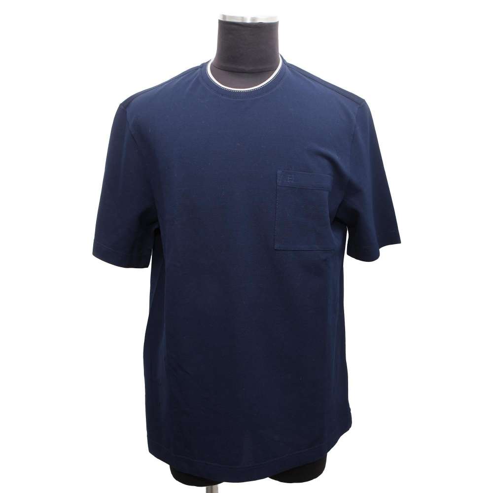 HERMES TShirt Size L Navy Cotton100%