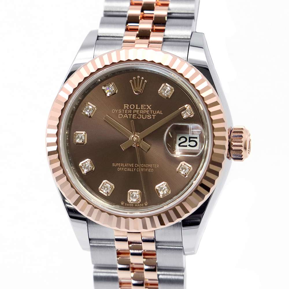 ROLEX Lady-Datejust W28mm Stainless Steel K18PG Chocolate/10PD Dial 279171G