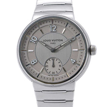 将图像加载到图库查看器中，LOUIS VUITTON Tambour Automatic Steel Silver W40mm Stainless Steel Gray Dial W1ST10
