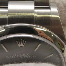 将图像加载到图库查看器中，ROLEX Oyster Perpetual W39mm Stainless Steel Dark Rolesium Dial 114300
