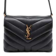 Load image into Gallery viewer, SAINT LAURENT PARIS Loulou Quilted Shoulder Bag Black 630951 Leather
