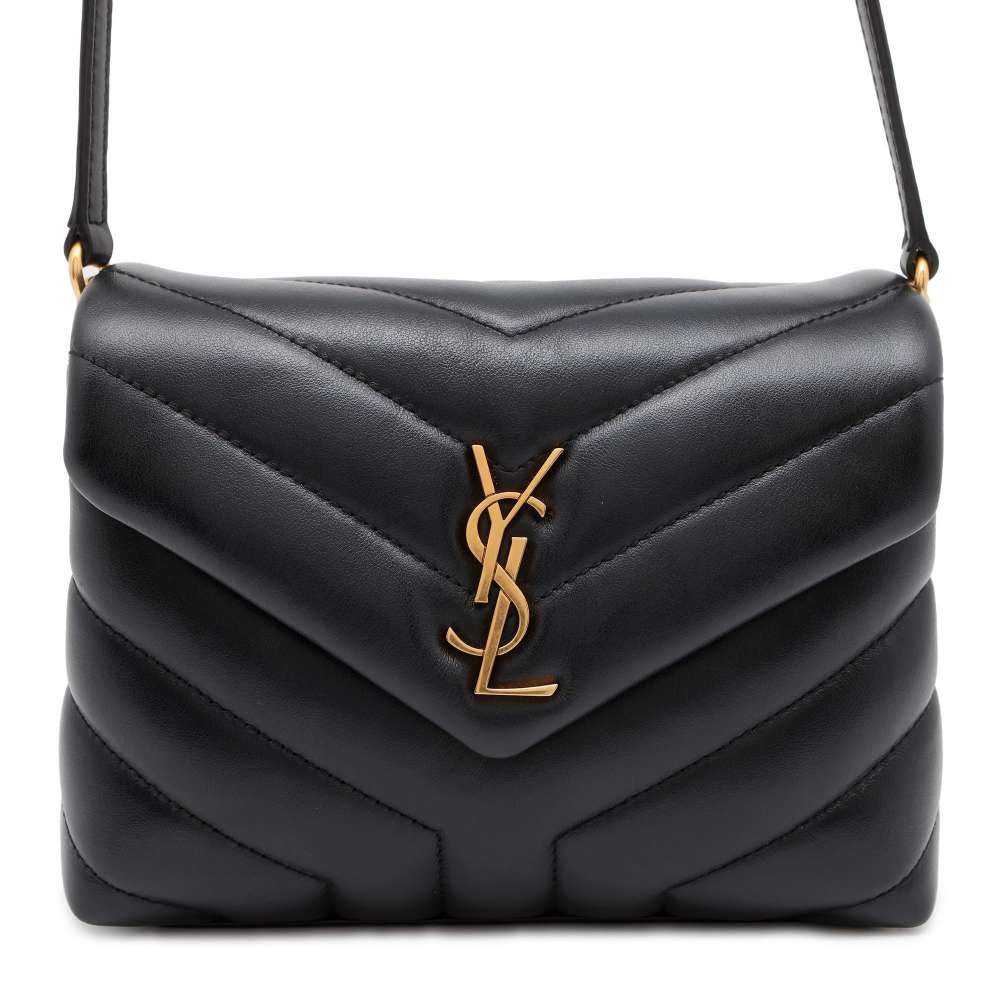 SAINT LAURENT PARIS Loulou Quilted Shoulder Bag Black 630951 Leather