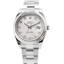 将图像加载到图库查看器中，ROLEX Datejust W41mm Stainless Steel K18WG Silver/10PD Dial 116334G
