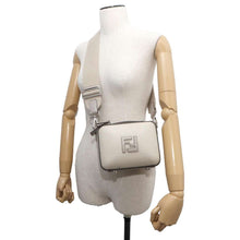 Load image into Gallery viewer, FENDI FF motif 2WAY Shoulder Bag Beige 7VA552 Canvas Leather
