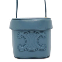 Load image into Gallery viewer, CELINE Cuir Triomphe Small Box Shoulder Bag Blue 199263 Leather
