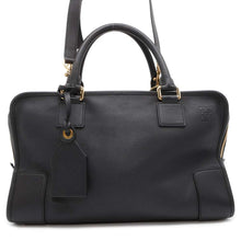 将图像加载到图库查看器中，LOEWE Amazona 2WAY Handbag Black 352.30.N22 Leather Size 36
