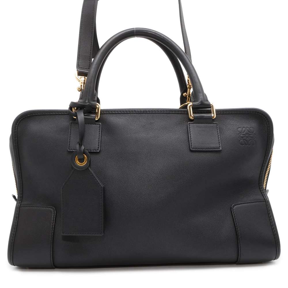 LOEWE Amazona 2WAY Handbag Black 352.30.N22 Leather Size 36