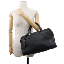 将图像加载到图库查看器中，LOEWE Amazona 2WAY Handbag Black 352.30.N22 Leather Size 36
