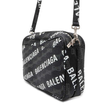 将图像加载到图库查看器中，BALENCIAGA BBMonogram Signature Shoulder Bag Black/White 702723 PVC
