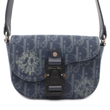 Load image into Gallery viewer, Dior Oblique Saddle Shoulder Bag Tears Collection Navy 2ADCA435DDO CottonDenim Leather
