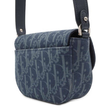 Load image into Gallery viewer, Dior Oblique Saddle Shoulder Bag Tears Collection Navy 2ADCA435DDO CottonDenim Leather
