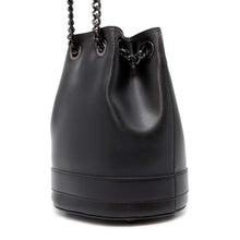 将图像加载到图库查看器中，Ferragamo Vara Drawstring Bag ChainShoulder Bag Black EZ-21 H491 Leather
