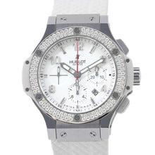 将图像加载到图库查看器中，HUBLOT Big Bang St. Moritz Bezel Diamond W44mm Stainless Steel Rubber White Dial 301.SE.030.RW.114
