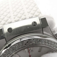 将图像加载到图库查看器中，HUBLOT Big Bang St. Moritz Bezel Diamond W44mm Stainless Steel Rubber White Dial 301.SE.030.RW.114
