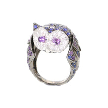 将图像加载到图库查看器中，Boucheron Nocturne Owl Chouette Ring Size 51/#11 JRG00707 K18WG K18BG
