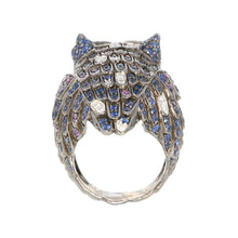 将图像加载到图库查看器中，Boucheron Nocturne Owl Chouette Ring Size 51/#11 JRG00707 K18WG K18BG
