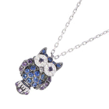 将图像加载到图库查看器中，Boucheron Noctua Owl Chouette Necklace JPN00501 18K White Gold
