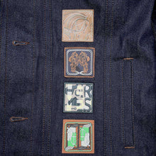 Load image into Gallery viewer, HERMES Icon・O・Kare Denim Jacket Size 50 Navy Cotton100% Leather
