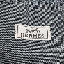 Load image into Gallery viewer, HERMES Icon・O・Kare Denim Jacket Size 50 Navy Cotton100% Leather
