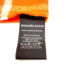 Load image into Gallery viewer, HERMES Blanket Check Scarf Orange/Multicolor Cashmere100%
