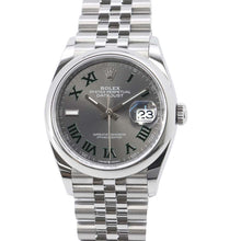 将图像加载到图库查看器中，ROLEX Datejust W36mm Stainless Steel Slate Dial 126200
