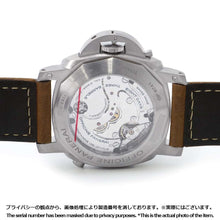 将图像加载到图库查看器中，PANERAI Luminor 1950 8 Days Chrono Monopulsante GMT W44mm TI Leather Brown Dial PAM00311
