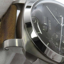 将图像加载到图库查看器中，PANERAI Luminor 1950 8 Days Chrono Monopulsante GMT W44mm TI Leather Brown Dial PAM00311
