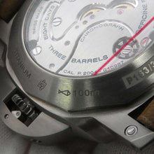 将图像加载到图库查看器中，PANERAI Luminor 1950 8 Days Chrono Monopulsante GMT W44mm TI Leather Brown Dial PAM00311
