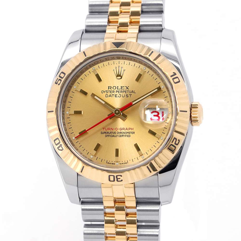 ROLEX Datejust Turn-O-Graph W36mm Stainless Steel K18YG Champagne Dial116263