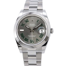 将图像加载到图库查看器中，ROLEX Datejust W41mm Stainless Steel Slate Dial 126300
