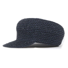 Load image into Gallery viewer, HERMES Garate Cap Size 58 Navy Raffia100%
