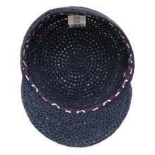 Load image into Gallery viewer, HERMES Garate Cap Size 58 Navy Raffia100%
