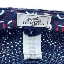 Load image into Gallery viewer, HERMES Garate Cap Size 58 Navy Raffia100%
