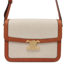 将图像加载到图库查看器中，CELINE Classic Triomphe Shoulder Bag Beige/Brown 191242 Canvas Leather
