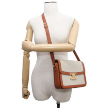 将图像加载到图库查看器中，CELINE Classic Triomphe Shoulder Bag Beige/Brown 191242 Canvas Leather
