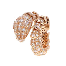 将图像加载到图库查看器中，BVLGARI Serpenti Full Diamond Ring Size ML 18K Pink Gold
