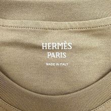 Load image into Gallery viewer, HERMES One-piece dress with embroidery pocket Size 42 Khaki Cotton100%
