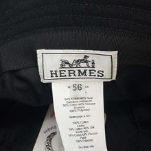 Load image into Gallery viewer, HERMES Calvi Seashell Bucket Hat Size 56 Black Cotton100%
