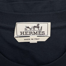 Load image into Gallery viewer, HERMES T-Shirt Mini Patch &quot;Metally O&#39;Cal&quot; Size L Marine Cotton100%
