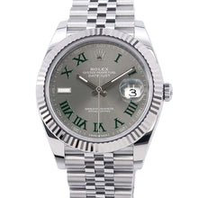 将图像加载到图库查看器中，ROLEX Datejust W41mm Stainless Steel K18WG Slate Dial 126334
