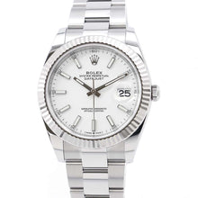 将图像加载到图库查看器中，ROLEX Datejust W41mm Stainless Steel K18WG White Dial126334
