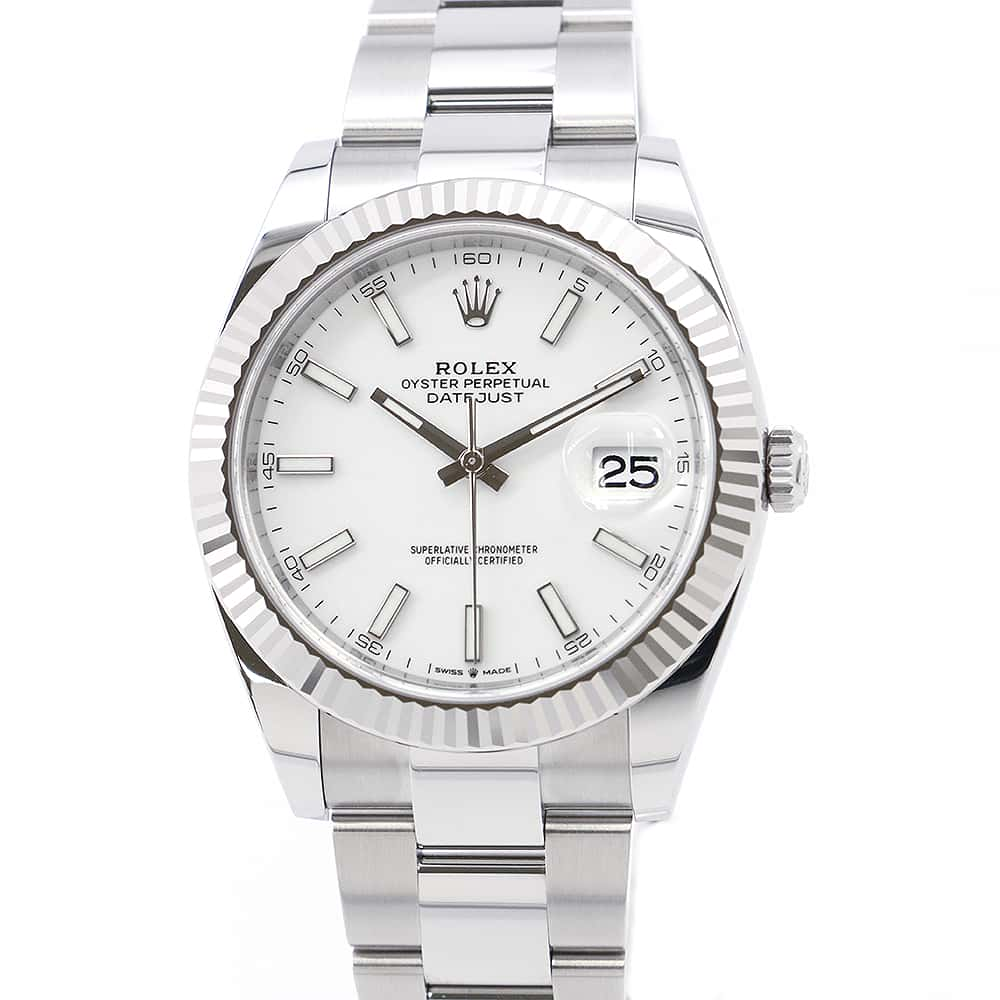 ROLEX Datejust W41mm Stainless Steel K18WG White Dial 126334