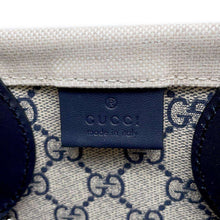 Load image into Gallery viewer, GUCCI Printed 2way Handbag Navy/Beige 772144 Canvas Leather Size Mini
