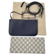 Load image into Gallery viewer, GUCCI Printed 2way Handbag Navy/Beige 772144 Canvas Leather Size Mini
