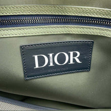 将图像加载到图库查看器中，Dior Sacai Collaboration Saddle Tote Bag Moss Green/Navy Nylon Leather
