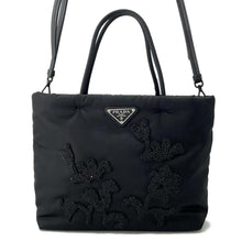 将图像加载到图库查看器中，PRADA 2way Tote Bag Black 1BA257 Nylon
