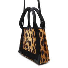 Load image into Gallery viewer, BALENCIAGA Leopard Navy Cabas Yellow/Black 390346 Canvas Leather Size XS
