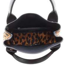 Load image into Gallery viewer, BALENCIAGA Leopard Navy Cabas Yellow/Black 390346 Canvas Leather Size XS
