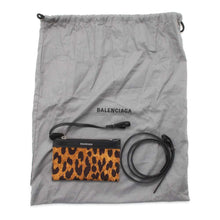 将图像加载到图库查看器中，BALENCIAGA Leopard Navy Cabas Yellow/Black 390346 Canvas Leather Size XS
